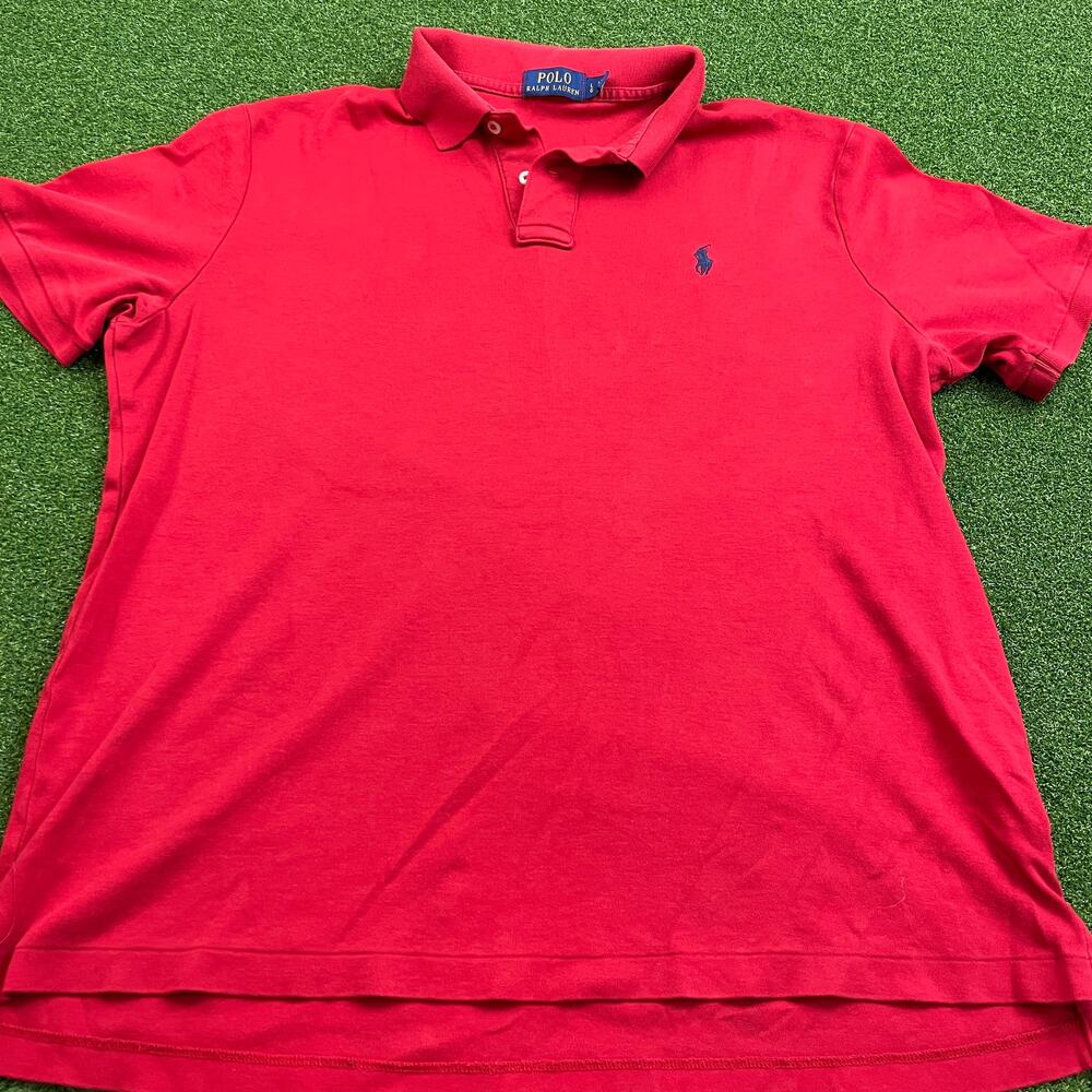 Vintage Polo Ralph Lauren Red Short Sleeve Golf Classic Polo Shirt Sz L